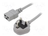 Cable; 3x1.5mm2; BS 1363 (G) plug,IEC C19 female; PVC; 1.5m; grey LIAN DUNG