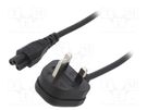 Cable; 3x0.75mm2; BS 1363 (G) plug,IEC C5 female; PVC; 5m; black LIAN DUNG
