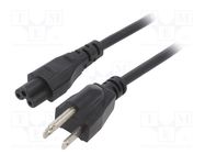 Cable; 3x18AWG; IEC C5 female,NEMA 5-15 (B) plug; PVC; 1.8m; 7A LIAN DUNG