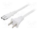 Cable; 2x18AWG; IEC C7 female,NEMA 1-15 (A) plug; PVC; 1.8m; 7A LIAN DUNG