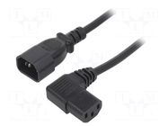 Cable; 3x1mm2; IEC C13 female angled right,IEC C14 male; PVC; 1m LIAN DUNG