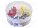 Kit: bootlace ferrules; insulated; red,blue,grey,yellow; 100pcs. BM GROUP