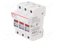 Fuse holder; for DIN rail mounting; 30A; 600VAC; Poles: 3; IP20 DF ELECTRIC