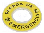 Label; Harmony XB4; Ø22mm; yellow; Dim: Ø60mm SCHNEIDER ELECTRIC