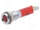 Indicator: LED; superflat; red; 12VDC; Ø8mm; IP40; metal,plastic CML INNOVATIVE TECHNOLOGIES