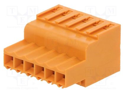 Pluggable terminal block; 3.5mm; ways: 6; straight; plug; female WEIDMÜLLER BLZF3.50/06/180SN