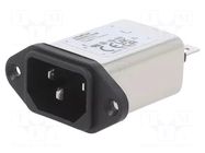 Connector: AC supply; socket; male; Inom: 10A; Ir: 310uA; 250VAC SCHAFFNER