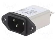 Connector: AC supply; socket; male; Inom: 1A; Ir: 310uA; 250VAC; 12mH SCHAFFNER