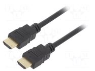 Cable; HDMI plug,both sides; PVC; HDCP 2.2,HDMI 2.0; 15m; black Goobay
