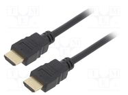 Cable; HDCP 2.2,HDMI 2.0; HDMI plug,both sides; PVC; 15m; black Goobay