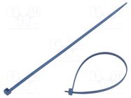 Cable tie; with metal; L: 200mm; W: 3.6mm; polyamide; 180N; blue BM GROUP