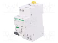 RCBO breaker; Inom: 16A; Ires: 30mA; Max surge current: 3kA; IP20 SCHNEIDER ELECTRIC