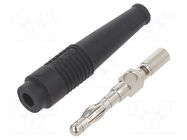 Connector: 4mm banana; plug; 32A; 30VAC; 60VDC; black; 2.5mm2 STÄUBLI