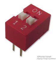 DIP SWITCH, 2POS, SPST-NO, SLIDE, TH