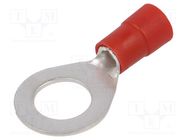 Tip: ring; M12; Ø: 13mm; 10mm2; crimped; for cable; insulated; tinned ERKO