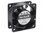 Fan: DC; axial; 12VDC; 60x60x25mm; 63.6m3/h; 44dBA; ball; 7600rpm SANYO DENKI