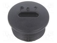 Stopper; PG7; IP56; polyamide; black; Thread: PG; 6mm; -25÷60°C BM GROUP