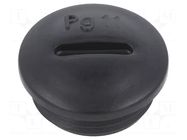 Stopper; PG11; IP56; polyamide; black; Thread: PG; 6mm; -25÷60°C BM GROUP