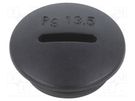Stopper; PG13,5; IP56; polyamide; black; Thread: PG; 6mm; -25÷60°C BM GROUP