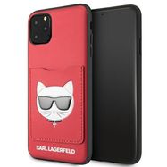 Karl Lagerfeld KLHCN65CSKCRE iPhone 11 Pro Max hardcase red / red Choupette Head Cardslot, Karl Lagerfeld