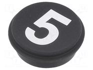 Button; round; Ø21mm; black; 09; Button marking: 5 EAO