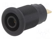 Connector: 4mm banana; socket; 24A; 1kV; Cutout: Ø12.2mm; black STÄUBLI