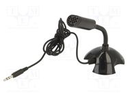 Microphone; black; Jack 3,5mm; 1.1m; -62dB; 100Hz÷16kHz GEMBIRD