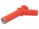 Probe tip; 2A; red; Tip diameter: 11mm; Socket size: 4mm STÄUBLI