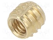 Threaded insert; brass; M3; BN 37915; L: 4mm; for plastic; TRISERT® TAPPEX