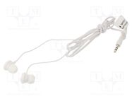 Headphones; white; Jack 3,5mm; in-ear; 1.2m; 50Hz÷18kHz GEMBIRD