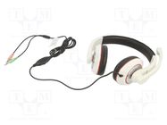 Headphones with microphone; white,black; Jack 3,5mm x2; 1.8m GEMBIRD