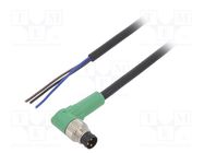 Connection lead; M8; PIN: 3; angled; 5m; plug; 250VAC; 4A; SAC; PVC PHOENIX CONTACT