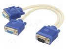 Cable; D-Sub 15pin HD socket x2,D-Sub 15pin HD plug; beige VCOM