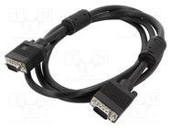 Cable; D-Sub 15pin HD plug,both sides; black; 1.8m; Øcable: 8mm VCOM