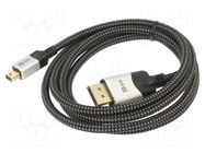 Cable; DisplayPort plug,mini DisplayPort plug; PVC; textile VCOM