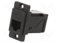 Coupler; DUALSLIM; Cat: 5e; 8p8c; RJ45 socket,both sides; angled CLIFF