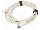 Cable; USB 3.2; USB A plug,USB C angled plug; 5m; white; Core: Cu VCOM