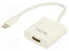 Adapter; USB 3.1; HDMI socket,USB C plug; nickel plated; 0.17m VCOM
