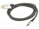 Adapter; USB 3.1; HDMI plug,USB C plug; gold-plated; 1.8m; black VCOM