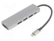 Adapter; OTG,USB 3.0; nickel plated; 0.15m; black; 4K,UHD 2160p VCOM