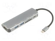 Adapter; OTG,USB 3.0; nickel plated; 0.15m; black; 4K,UHD 2160p VCOM