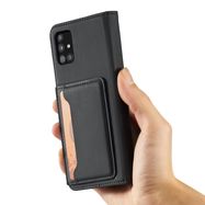 Magnet Card Case for Xiaomi Redmi Note 11 Pouch Card Wallet Card Holder Black, Hurtel