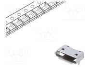 Connector: USB AB micro; socket; SMT; PIN: 5; horizontal; USB 2.0 GCT