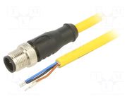 Cable: for sensors/automation; M12; PIN: 4; straight; 10m; plug MUELLER ELECTRIC