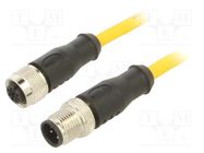 Connection lead; M12; PIN: 4; 5m; plug; 250VAC; 4A; PVC; IP68; 250VDC MUELLER ELECTRIC