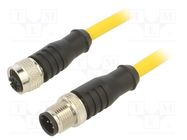 Connection lead; M12; PIN: 5; 2m; plug; 250VAC; 4A; PVC; IP68; 250VDC MUELLER ELECTRIC