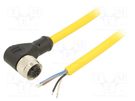 Connection lead; M12; PIN: 5; angled; plug; 250VAC; 4A; PVC; IP68 MUELLER ELECTRIC