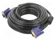 Cable; D-Sub 15pin HD plug,both sides; black; 10m; Øcable: 8mm VCOM