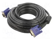 Cable; D-Sub 15pin HD plug,both sides; black; 10m; Øcable: 8mm VCOM