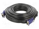 Cable; D-Sub 15pin HD plug,both sides; black; 15m; Øcable: 8mm VCOM